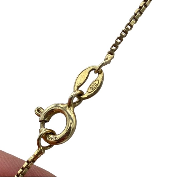 Vintage black Cloisonné black Easter egg shape long gold Sterling silver chain - Picture 7 of 13